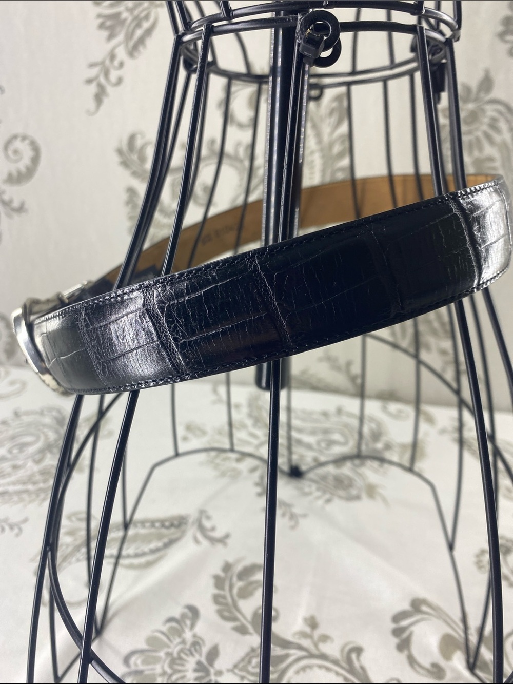 Vintage Brighton belt leather western Black Silver Size ML 32 - Picture 3 of 13